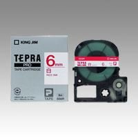 【クリックで詳細表示】テプラ・SRシリーズ専用テープカートリッジ白ラベル【白ラベル 赤文字】 SS6R