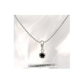 【クリックで詳細表示】天然ダイヤ0.1ct ブラックカラーペンダント