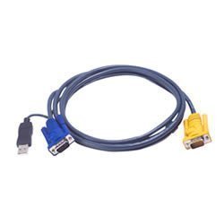 【クリックで詳細表示】ハイパーツールズ ATEN USB対応KVMケーブル 1.8M (SPHD15⇔DSUB15・USB) 2L-5202UP
