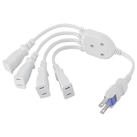ELECOM AC�A�_�v�^��4�Ȃ���P�[�u�� �z���C�g T-AD4WH