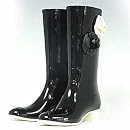 CHANEL カメリア付き ラメデザイン レインブーツ