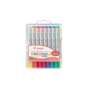【クリックで詳細表示】パイロット くれよん クレオロール ラメイリカラー8色セット AO-CR6L-S8
