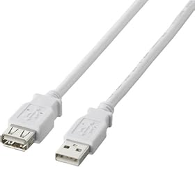 【クリックで詳細表示】ELECOM USB2.0延長ケーブル A-Aメスタイプ ノーマル 1m ホワイト U2C-E10WH