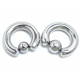 【クリックで詳細表示】キャプティブビーズリング/0ゲージ：(内径xボールサイズ)19x10mm