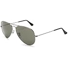 Ray-Ban RB3025 Polarized Aviator Large Metal Sunglasses,Gunmetal Frame/Grey Lens,58 mm