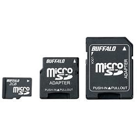 BUFFALO microSD�J�[�h �������f��(�A�_�v�^�t��) 2GB RMSD-BS2GA