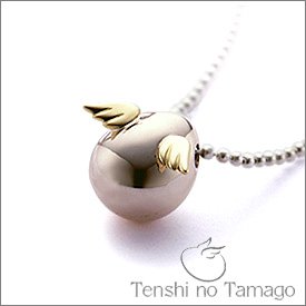 【クリックで詳細表示】天使の卵 ピンクシルバーネックレス(中)【天使112PS】