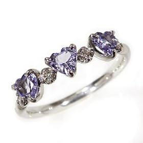 【クリックで詳細表示】carino ハートモチーフ 0.60ct タンザナイト ダイヤモンドリング K18 ホワイトゴールド(サイズ15.5号) 【ピンキーリング対応・刻印無料】： ジュエリー通販