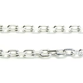 【クリックで詳細表示】新宿銀の蔵 シルバーあずきチェーン4面カット 幅3.2mm(40～60cm)