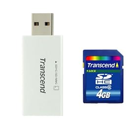 Transcend SDHC�J�[�h Class6 �J�[�h���[�_�[�t TS-SDHC6-S5W�V���[�Y