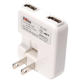 �v���e�b�N P-2WAY USB2���AC�A�_�v�^�[ PD-2WH �z���C�g �yiPod nano 5G/iPhone 3G,3GS��/iPod�e��/�Q�[���@/�g�сz