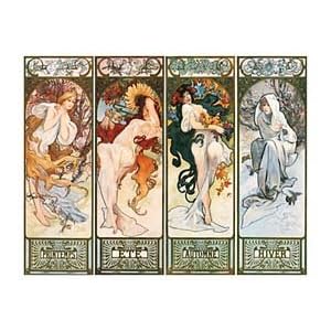 【クリックで詳細表示】ポスター アルフォンス ミュシャ 四季 Les Saisons
