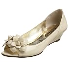 Butter Women's Orange Peep Toe Wedge