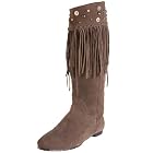 ALL BLACK Fringe Boot High Boot W/Fringe/Studs