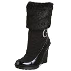 GUESS Women's Emilia Nylon Fur Mid Calf Wedge Boot
