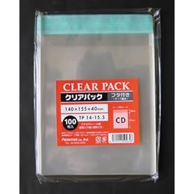【クリックで詳細表示】透明OPP袋 フタ付(テープ付き) 30ミクロン CD用(140×155＋フタ40mm) 【100枚】 クリアパック