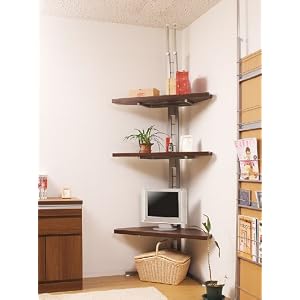 【クリックで詳細表示】突っ張りコーナーラック 3段 NJ-0023