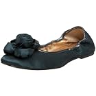 All Black Women's Little Rose Satin Ballet With Satin Rose