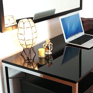 ワークデスク デザイン 高い質感のおしゃれな パソコンデスク ブラック 100-DESK039BK
