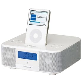 Princeton I-Bird FM/AM���W�I���ږڊo�܂��@�\�t��iPod��p�}���`���f�B�A�X�s�[�J�[ �z���C�g PSP-MSSACW