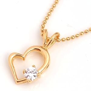 【クリックで詳細表示】ハートが素敵♪上質の輝き最高級czダイヤモンドネックレスN150WG