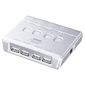 【クリックで詳細表示】SANWA SUPPLY SW-US44H USB2.0ハブ付手動切替器(4回路)