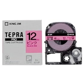 【クリックで詳細表示】KING JIM テプラPROテープ ピンク/黒文字 SC12P