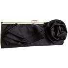 Magid Satin Clutch with Flower Accent