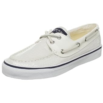 Sperry Topsider White Bahama Sequin Deck, Dock or Boat Shoes For Women