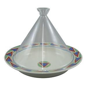 【クリックで詳細表示】レンジ専用 ドリーム タジン鍋 (丸) 20cm ガラス蓋 赤風車 ID-21-03