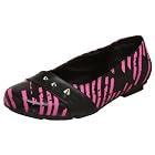 T.U.K. Women's A7345L Stripe and Stud Flat