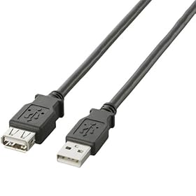 【クリックで詳細表示】ELECOM USB2.0延長ケーブル A-Aメスタイプ ノーマル 1m ブラック U2C-E10BK