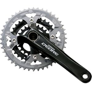 【クリックで詳細表示】シマノ DEORE クランクセット FC-M590-L[44x32x22T]ブラック チェーンガード付 170mm