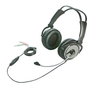 【クリックでお店のこの商品のページへ】iBUFFALO ヘッドセット 両耳 大型ヘッドバンド式 完全密閉タイプ ブラック BSHSH03BK