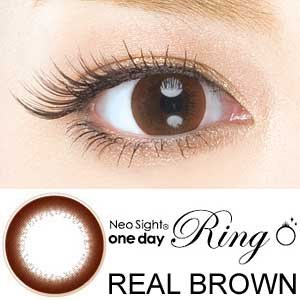 【クリックで詳細表示】処方箋不要 アイレ ネオサイト ワンデー リング コンタクト レンズ 度なし / 度あり 30枚入 ブラウン PWR±0.00(度なし)： ヘルス＆ビューティー