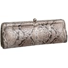 SONDRA ROBERTS NEW YORK Elongated Snake Leather Clutch
