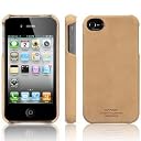 SGP アイフォン 4 ケース レザーグリップ 【 VINTAGE BROWN 】 液晶保護シートセット 本革 for iPhone 4S
