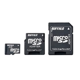 BUFFALO microSD�J�[�h SD/miniSD�J�[�h�ϊ��A�_�v�^�t 2GB RMSD-2G