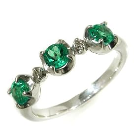 【クリックで詳細表示】umu-ring 0.60ct エメラルド ダイヤモンドリング K18 ホワイトゴールド(サイズ15.5号) 【ピンキーリング対応・刻印無料】