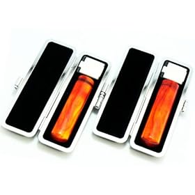 【クリックで詳細表示】琥珀樹脂 2本セット【10.5/12.0】 ブラック牛もみ皮印鑑ケース付