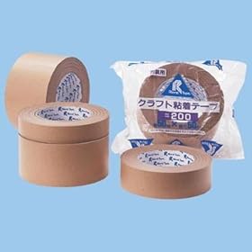 【クリックで詳細表示】包装用 クラフトテープ 茶 (60mm×50m) No.200