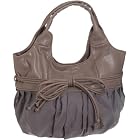 [カシュカシュ] cachecache 合皮×サテン手提