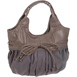 [カシュカシュ] cachecache 合皮×サテン手提