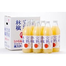 【クリックで詳細表示】津軽完熟林檎ジュース 白ラベル 1000ml×6