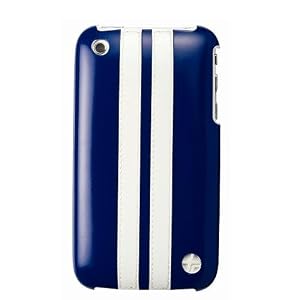 TREXTA iPhone3G/3GS用 本革ケース SNAP ON COVER 2W ON BLUE SOC-2WONBU