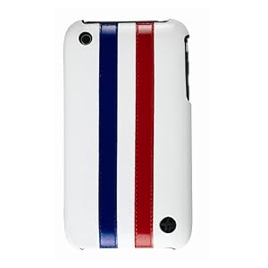 TREXTA iPhone3G/3GS用 本革ケース SNAP ON COVER BlWR ON WHITE SOC-BUWRONWH