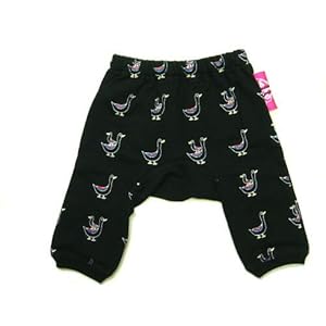 【クリックで詳細表示】Mademoiselle papillon ベビー モンキー パンツ ハーフ丈 親子ダック 女の子 男の子 【ブラック：90】： ベビー＆マタニティ