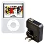 Rix iPod nano 3G�p�V���R���P�[�X �z���C�g �t���ی�V�[�g+AC�A�_�v�^(�u���b�N)�t�� RX-IPSNAW-AC