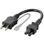 ELECOM ノートPC電源ケーブル/3pin-2pin/0.2m T-PCM302