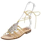 Modern Vintage Women's Fada Ankle Wrap Jeweled Flat Sandal